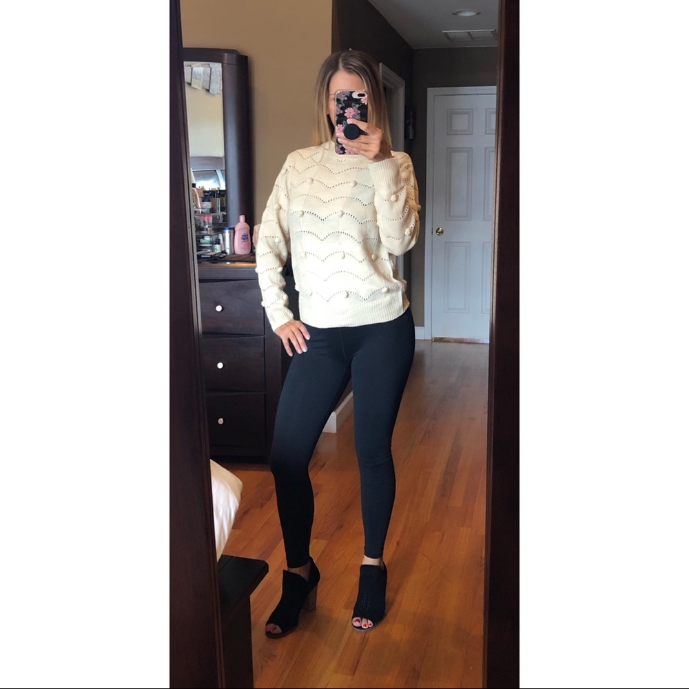 Mock Neck Pompom Sweater - Picture 5 of 7